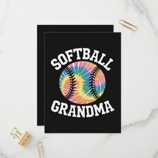 Invitation Carte Postale Grand-mère de softball (Devant/Arrière en situation)