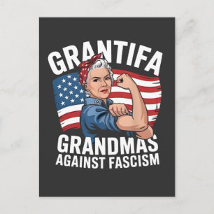 Invitation Carte Postale Grand-mère Grantifa contre le facisme Pas de roi a