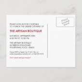 Invitation Carte Postale Grande ouverture de coupe du ruban rouge (Dos)