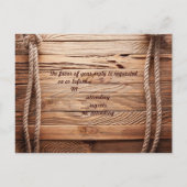 Invitation Carte Postale grange Cowboy Boots Western mariage campagnard rsv (Dos)