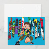 Invitation Carte Postale Graphique de collection d'Aliens Ben 10 (Devant / Derrière)