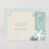 Invitation Carte Postale Grayed Jade Beach Meal Choice RSVP (Devant / Derrière)