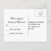 Invitation Carte Postale Green Annabelle Hydrangea Wedding RSVP (Dos)
