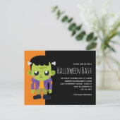 Invitation Carte Postale Green Frankenstein Monster Halloween (Debout devant)