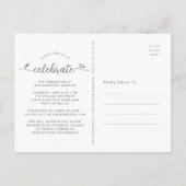 Invitation Carte Postale Green Graduation 4 Photo Moderne Fille Script Coeu (Dos)