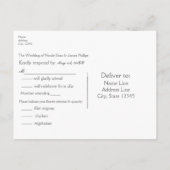 Invitation Carte Postale Gris clair et points de confettis argentés brillan (Dos)