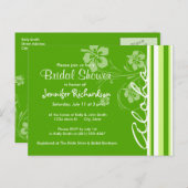 Invitation Carte Postale Gris Vertes; Gratté; Aloha (Devant / Derrière)