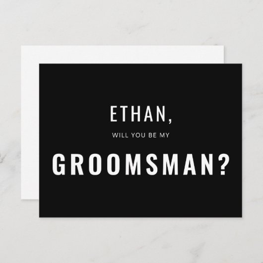Invitation Carte Postale Groomsman Demande Moderne Simple (Devant / Derrière)