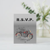 Invitation Carte Postale Gros rustique Motorcyle Biker Mariage rsvp (Debout devant)