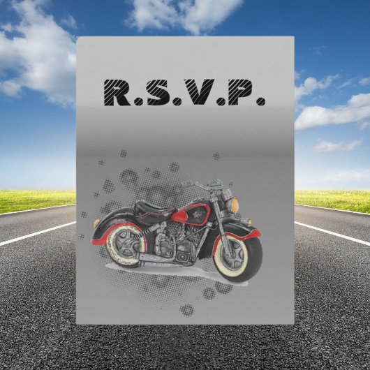 Invitation Carte Postale Gros rustique Motorcyle Biker Mariage rsvp