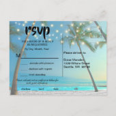 Invitation Carte Postale Guirlande lumineuse Réception de dîner de plage tr (Dos)