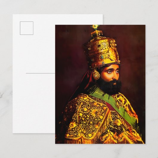 Invitation Carte Postale Haile Selassie - HIM - Rastafari - Postcard (Devant / Derrière)