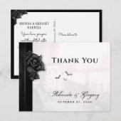 Invitation Carte Postale Halloween Black Gothic Merci correspondant (Devant / Derrière)