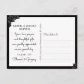 Invitation Carte Postale Halloween Black Gothic Merci correspondant (Dos)