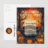 Invitation Carte Postale Halloween Costume fête aquarelle (Devant / Derrière)