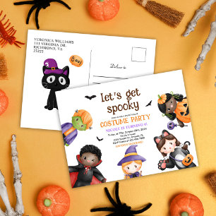 Invitation Carte Postale Halloween Costume mignon Anniversaire Fête Enfants
