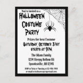 Invitation Carte Postale Halloween Spider Costume Party (Devant)