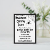 Invitation Carte Postale Halloween Spider Costume Party (Debout devant)
