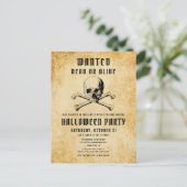 Invitation Carte Postale Halloween vintage Pirate Et Os (Debout devant)