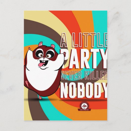 Invitation Carte Postale Hamster Party (Devant)