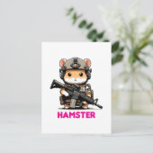 Invitation Carte Postale Hamster tactique (Debout devant)