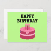 Invitation Carte Postale Happy Eight-Bit Birthday Pixel Art (Devant / Derrière)