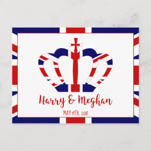 Invitation Carte Postale Harry & Meghan Couronne   Célébration du mariage r