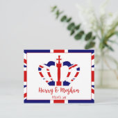 Invitation Carte Postale Harry & Meghan Couronne | Célébration du mariage r (Debout devant)