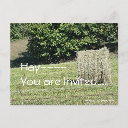 Invitation Carte Postale Hay-You are Invited....personnaliser (Devant)