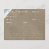 Invitation Carte Postale Heart In The Sand Beach Fête des mariées Recette C (Dos)