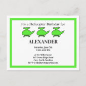Invitation Carte Postale Hélicoptère fête d'anniversaire (Devant)