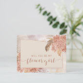 Invitation Carte Postale Herbe Boho Pampas |Demande de fille de fleurs Hydr (Debout devant)