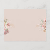 Invitation Carte Postale Herbe de Pampas Rose Arche de Communion Solennelle (Dos)