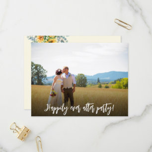 Invitation Carte Postale Heureux Jamais Après La Réception De Mariage Décon