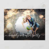 Invitation Carte Postale Heureux Jamais Après La Réception De Mariage Décon (Devant)