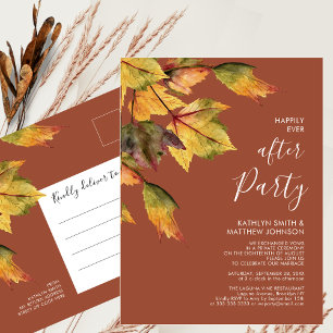 Invitation Carte Postale Heureux toujours après la fête Autumn Foliage Mari