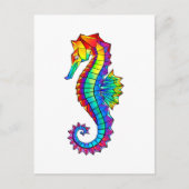 Invitation Carte Postale Hippocampe polygonal arc-en-ciel (Devant)