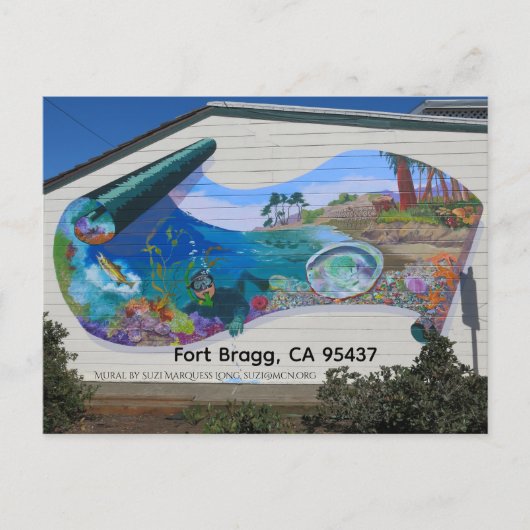 Invitation Carte Postale Histoire de Fort Bragg, CA dans une fresque ! (Devant)