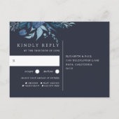 Invitation Carte Postale Hiver Azure | Botanical Repas Choice Wedice RSVP (Dos)