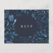 Invitation Carte Postale Hiver Azure | Botanical Repas Choice Wedice RSVP (Devant)