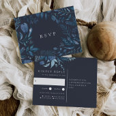 Invitation Carte Postale Hiver Azure | Botanical Repas Choice Wedice RSVP