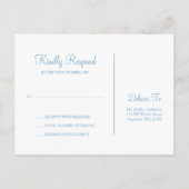 Invitation Carte Postale Hiver Chêne Bleu Blanc Bat mitzvah RSVP (Dos)