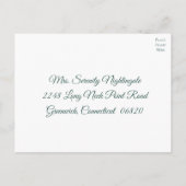 Invitation Carte Postale Hiver RSVP Deer Floral Noël Mariage rouge (Dos)