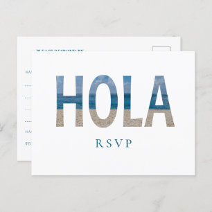 Invitation Carte Postale Hola de mariage de Mexico Beach Photo RSVP