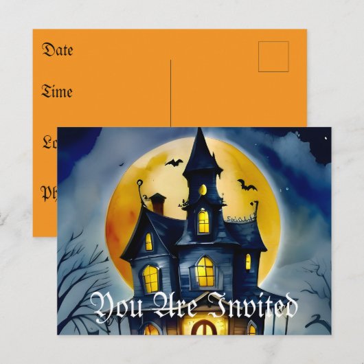 Invitation Carte Postale Hollow et Moon (Devant / Derrière)