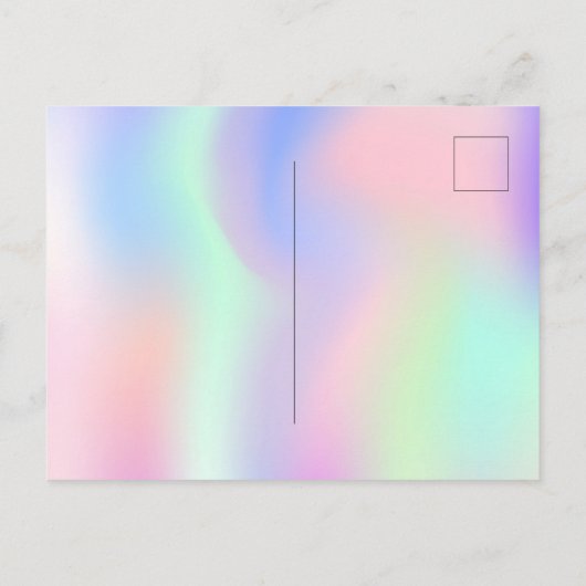 Invitation Carte Postale Hologramme rose violet d'anniversaire (Dos)