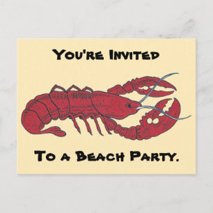 Invitation Carte Postale Homard vintage