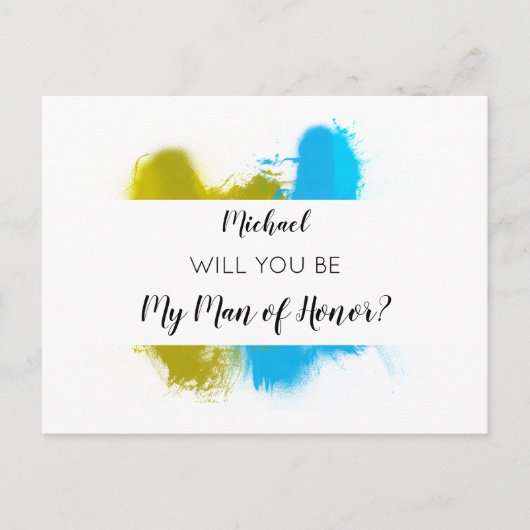 Invitation Carte Postale Homme d'honneur Serez-vous une proposition (Devant)