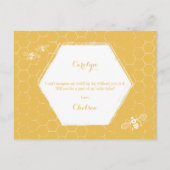 Invitation Carte Postale Honey Bee Yellow Custom Maid of Honor Proposition (Dos)