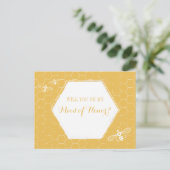 Invitation Carte Postale Honey Bee Yellow Custom Maid of Honor Proposition (Debout devant)